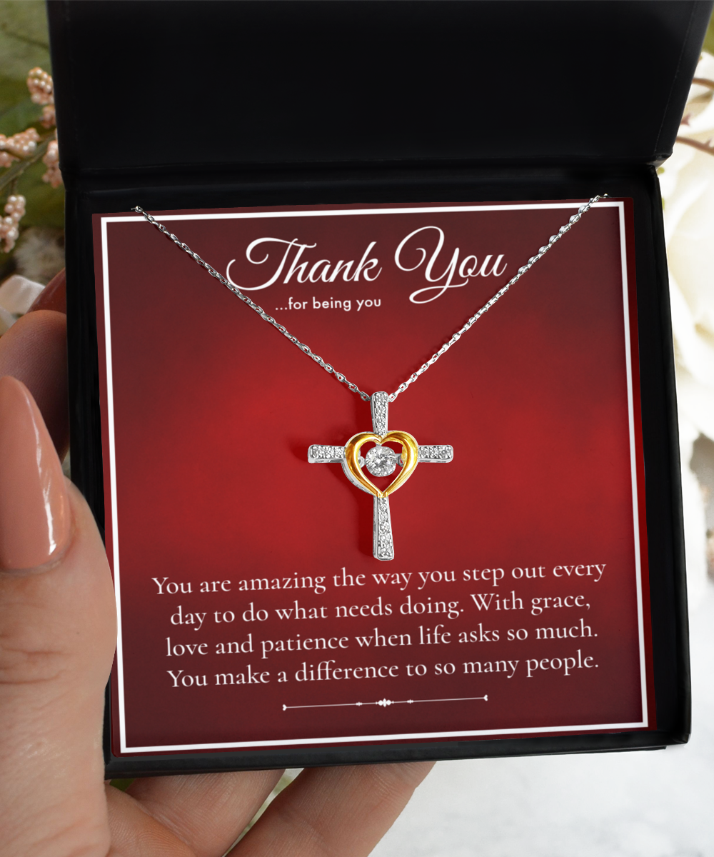 Thank You, Necklace for Her, Thank You Gift for Mentor, Teacher, Nurse, Care Giver, Care Taker, with Message Card and Gift Box Necklace