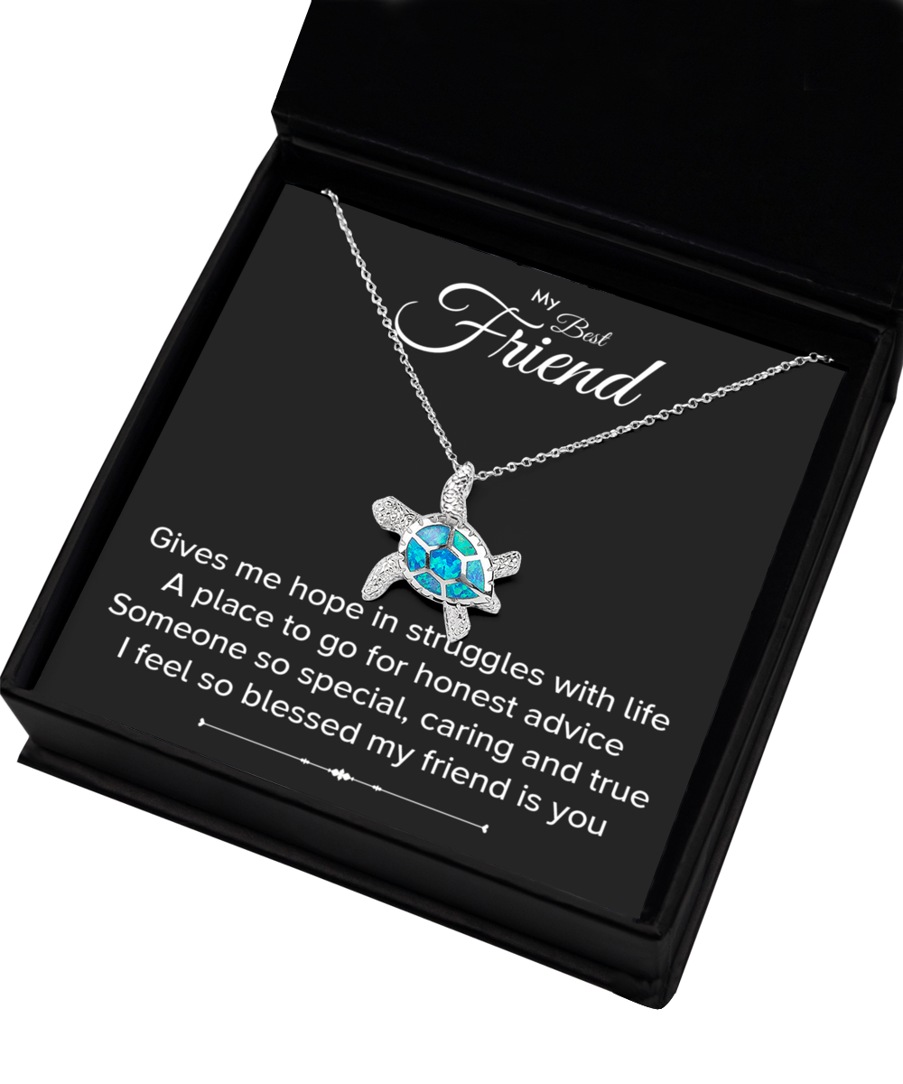 Necklace to my Best Friend, Gift from Friend, Message Card Jewelry, Blessed My Friend Is You