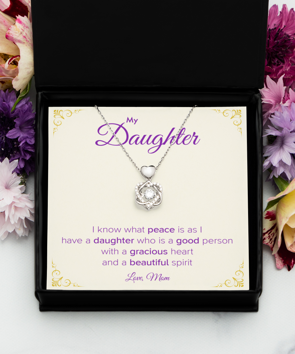 Necklace Gift to my Daughter, Gift from Mom, Message Card Jewelry, Loving Inspiring Gift, Gracious Heart
